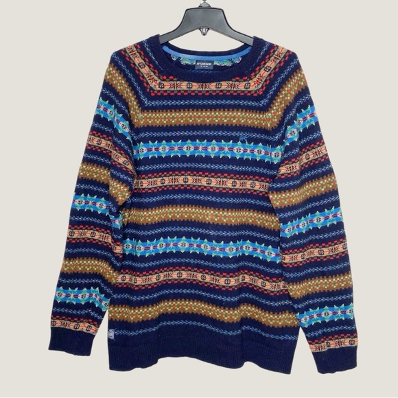 McGregor Nordic Fair Isle Sweater Men Academia Cabin Ski Snow Lambs Wool XL - Picture 3 of 11